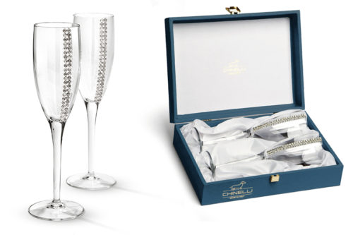 Набор бокалов для шампанского Regina Swarovski CHINELLI Италия