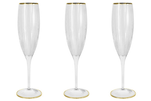 6 бокалов для шампанского Пиза золото