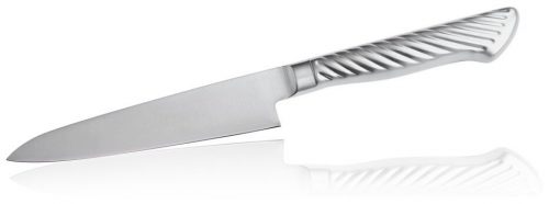 Нож Кухонный Универсальный TOJIRO PRO (F-843), длина лезвия 120 мм, сталь VG10, 3 слоя, рукоять сталь, заточка #8000