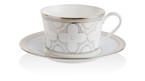 Чашка чайная с блюдцем Noritake "Трефолио,платиновый кант" 250мл