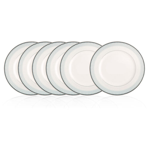 Набор из 6 тарелок закусочных Noritake "Богарт платиновый" 22см