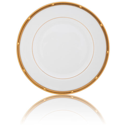Тарелка десертная Noritake Рочель Золотой кант 17 см, фарфор костяной