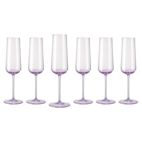 Набор фужеров для шампанского Rosenthal Турандот 190 мл, стекло, розовый, 6 шт