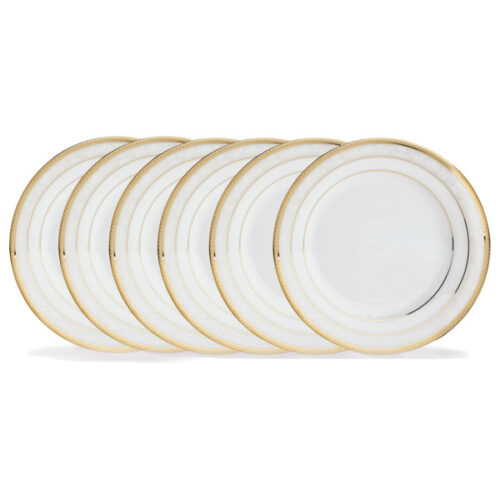Набор из 6 тарелок обеденных Noritake "Хэмпшир, золотой кант" 27см