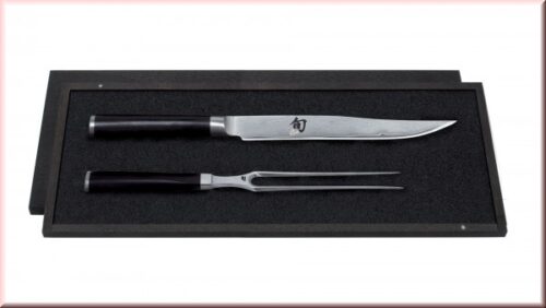 Набор из вилки и ножа для разделки KAI "Шан Классик" , дамасская сталь, 32 слоя