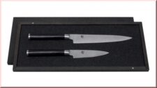 Набор кухонных ножей KAI "Шан Классик" 9см и 15см, 2шт, дамасская сталь, 32 слоя