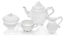 Сервиз чайный Meissen Лебединый сервиз, белый рельеф на 6 персон 15 предметов