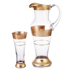 Набор стаканов для воды Bohemia Gold Arezzo 7 предметов красная