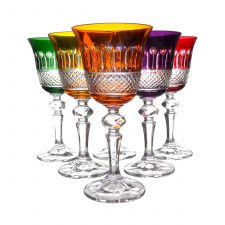 Набор бокалов для вина Кристина Bohemia Цветной хрусталь 130мл (6 шт)