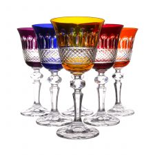 Набор бокалов для вина Кристина Bohemia Цветной хрусталь 150мл (6 шт)