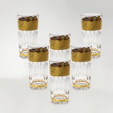 Набор стаканов для воды золото Bohemia Max Crystal 350 мл(6 шт)