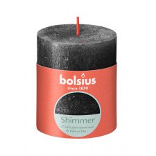 Свеча рустик Bolsius Shimmer 80/68 антрацит - время горения 35 часов