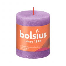 Свеча рустик Bolsius Shine 80/68 яркий фиолет - время горения 35 часов