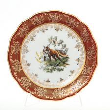 Набор тарелок Queen's Crown Охота красная 17 см