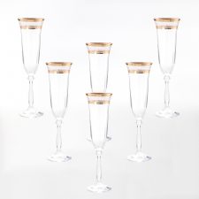 Набор фужеров для шампанского Crystalex Bohemia Золотой Лист V-D 190 мл(6 шт)