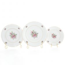 Набор тарелок Leander Соната розовые цветы 18 предметов