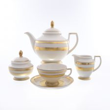Чайный сервиз Falkenporzellan Constanza Cream Gold 6 персон 17 предметов