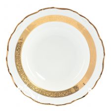 Набор глубоких тарелок Thun Мария Луиза золотая лента 23 см(6 шт)