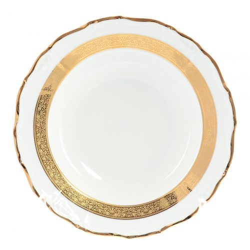 Набор глубоких тарелок Thun Мария Луиза золотая лента 23 см(6 шт)