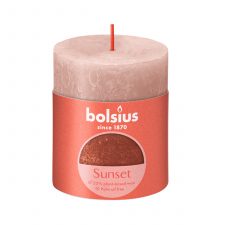 Свеча рустик Bolsius Sunset 80/68 мистический розовый+янтарь - время горения 35 часов