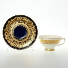Набор чайных пар Falkenporzellan Agadir Cobalt Gold 220мл(6 пар)