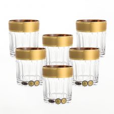 Набор стаканов для виски с золотом Bohemia Max Crystal 320 мл(6 шт)