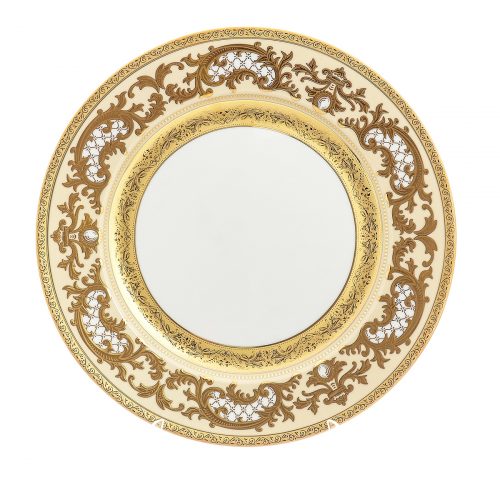 Блюдо круглое Falkenporzellan Alena 3D Creme Gold Constanza 32 см