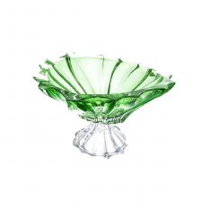 Фруктовница наножке Aurum Crystal Plantica 33 см green