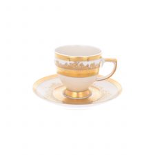 Чашка чайная с блюдцем Narumi Золотая паутина 270 мл, фарфор костяной