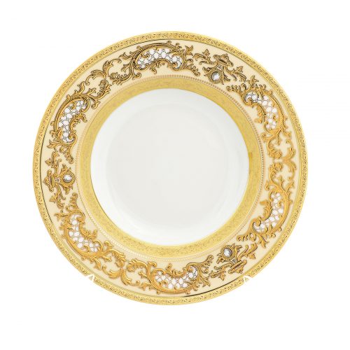 Набор глубоких тарелок Falkenporzellan Alena 3D Creme Gold Constanza 22,5см(6 шт)