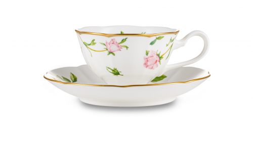 Чашка чайная с блюдцем Narumi Цветущая Роза 230 мл, фарфор костяной Narumi