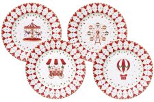 Набор десертных тарелок Рождественская карусель 19 см, 4 шт Easy Life