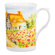 Кружка Just Mugs Buxton Загородные дома Дом с цветами 325 мл, фарфор костяной