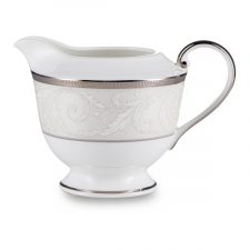 Блюдце для чашки чайной Noritake Монтвейл Платиновый кант 15,5 см, фарфор костяной