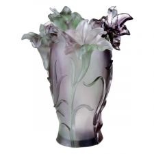 Ваза  Cristal de Paris Лилия 60 см, хрусталь, пурпурная