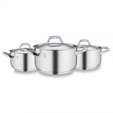 Набор 3-х кастрюль Barazzoni Chef line 16, 20, 24 см, сталь нержавеющая