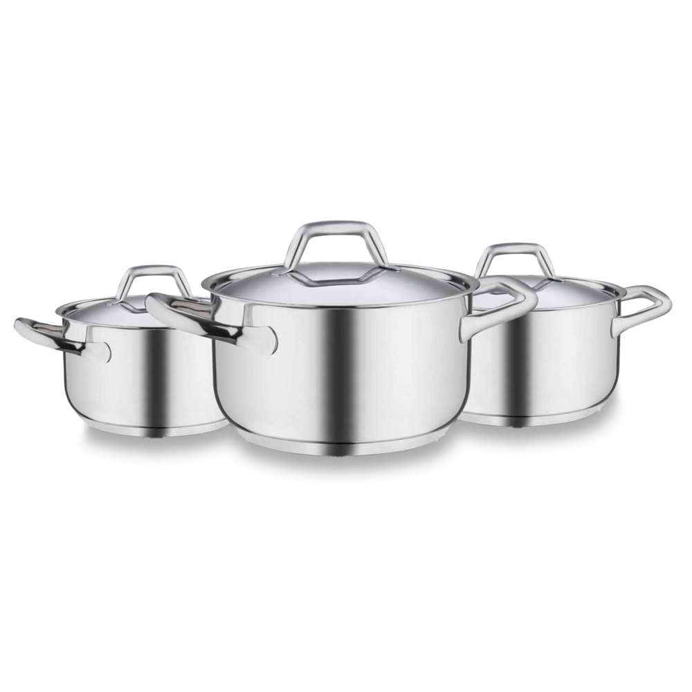 Набор 3-х кастрюль Barazzoni Chef line 16, 20, 24 см, сталь нержавеющая Набор 3-х кастрюль Barazzoni Chef line 16, 20, 24 см, сталь нержавеющая