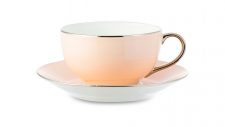 Чашка чайная с блюдцем Legle Под солнцем 280 мл, фарфор, бледно-розовая