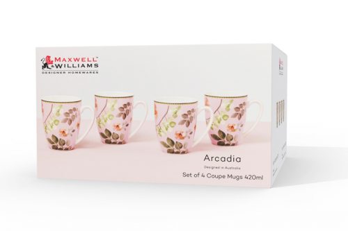 Набор кружек Arcadia, розовый, 0,42 л, 4 шт Maxwell Williams