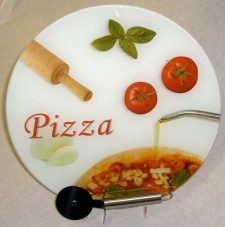 Сервировочный набор для пиццы с ножом Easy Life, 34 см, стекло