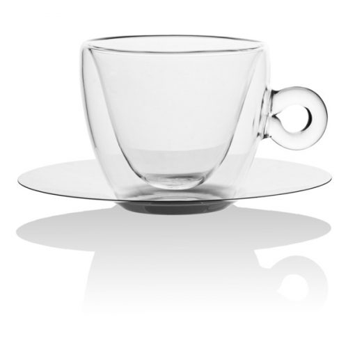 Чашка чайная с блюдцем Luigi Bormioli 300 мл, стекло