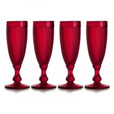 Набор бокалов для шампанского Vista Alegre Бикош 110 мл, 4 шт, красный
