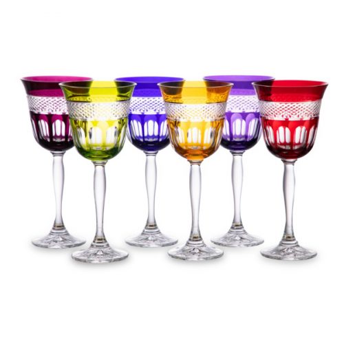 Набор бокалов для вина Cristal de Paris Мирей 220 мл, 6 шт, 6 цветов