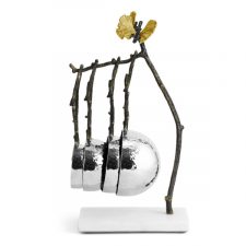 Набор мерных ложек на подставке Michael Aram Бабочки гинкго 5 предметов, сталь нержавеющая