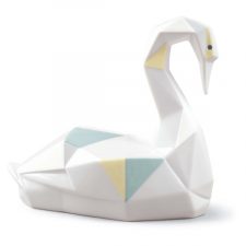 Фигурка Lladro Лебедь оригами, цветной 14х12 см, фарфор