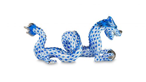 Фигурка Herend Дракон 13х5,5х5,5 см, фарфор, синяя