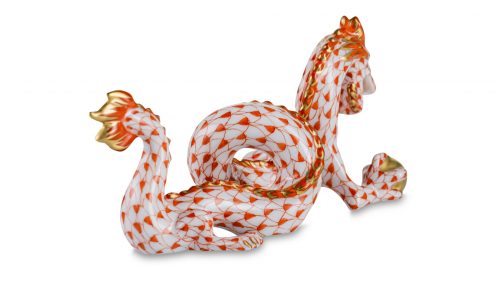 Фигурка Herend Дракон 13х5,5х5,5 см, фарфор, оранжевая