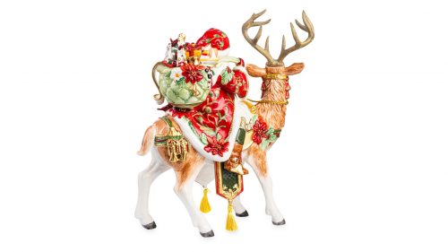 Фигурка новогодняя Lamart Fitz& Floyd Дед Мороз верхом на олене 33х42 см, керамика, ручная роспись