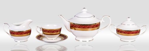 Чайный сервиз Королевский рубин на 6 персон 17 предметов, Япония