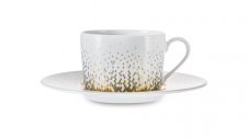 Чашка чайная с блюдцем Haviland Дыхание золота Золотистый декор 140 мл, фарфор